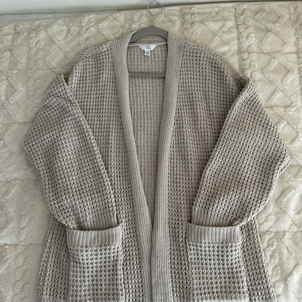 Women's Beige Knit Cardigan